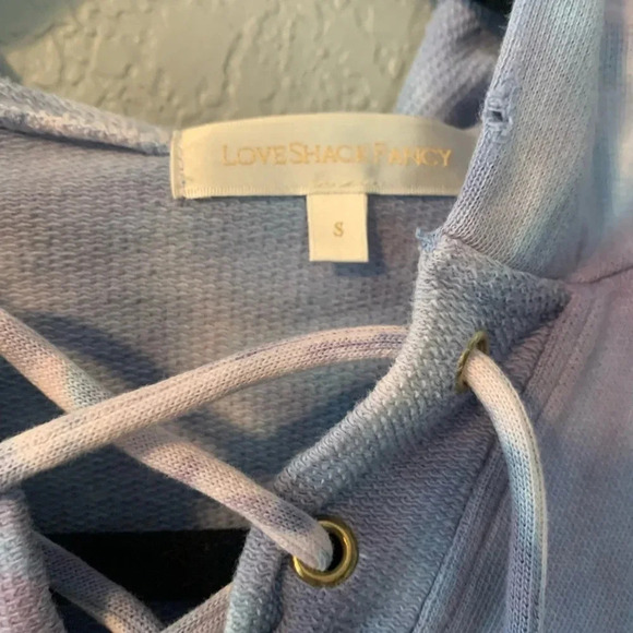 LoveShackFancy “Bevan” Hand Dyed Moon Indigo/Purple Hoodie & Jogger SET- Small - Picture 5 of 11